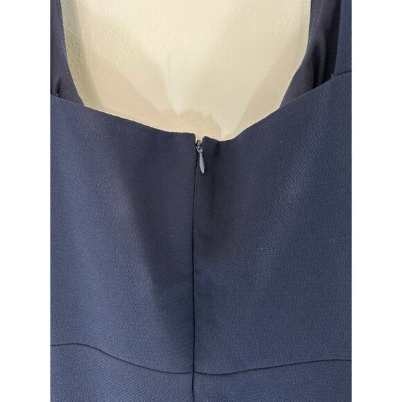 BHLDN Navy Blue Ashlynn Wedding Guest Side Slit Crepe Formal Maxi Gown Dress - Picture 6 of 11